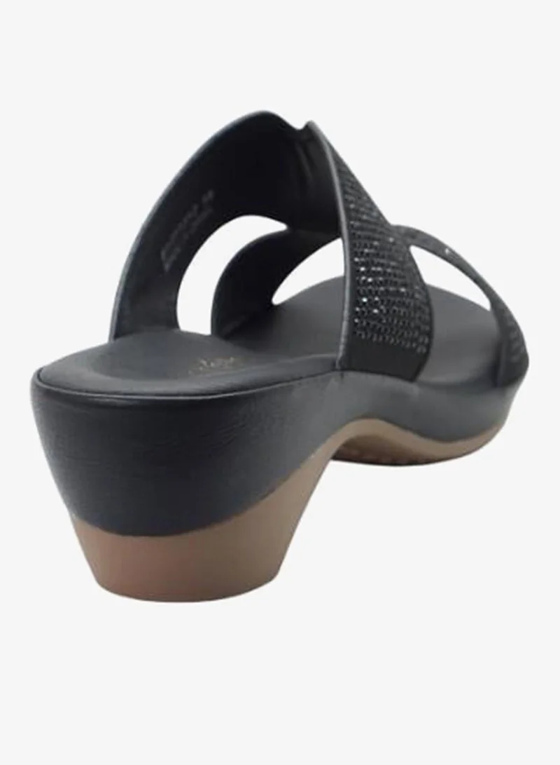 Michelle Morgan Black 092-3107 Michelle Morgan Ladies Mid Heel Sandals 514RJ312 Black for Women | Best Price UAE