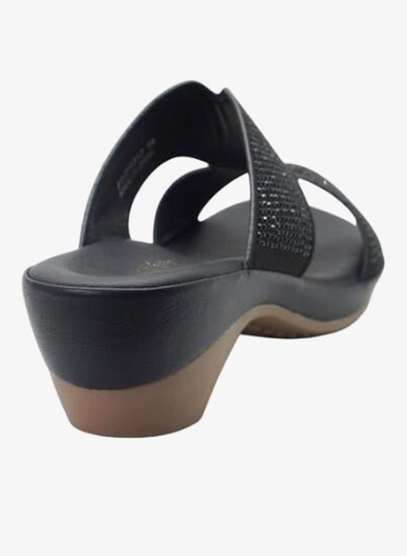 ميشيل مورجان 092-3107 Michelle Morgan Ladies Mid Heel Sandals 514RJ312 Black - Image 4