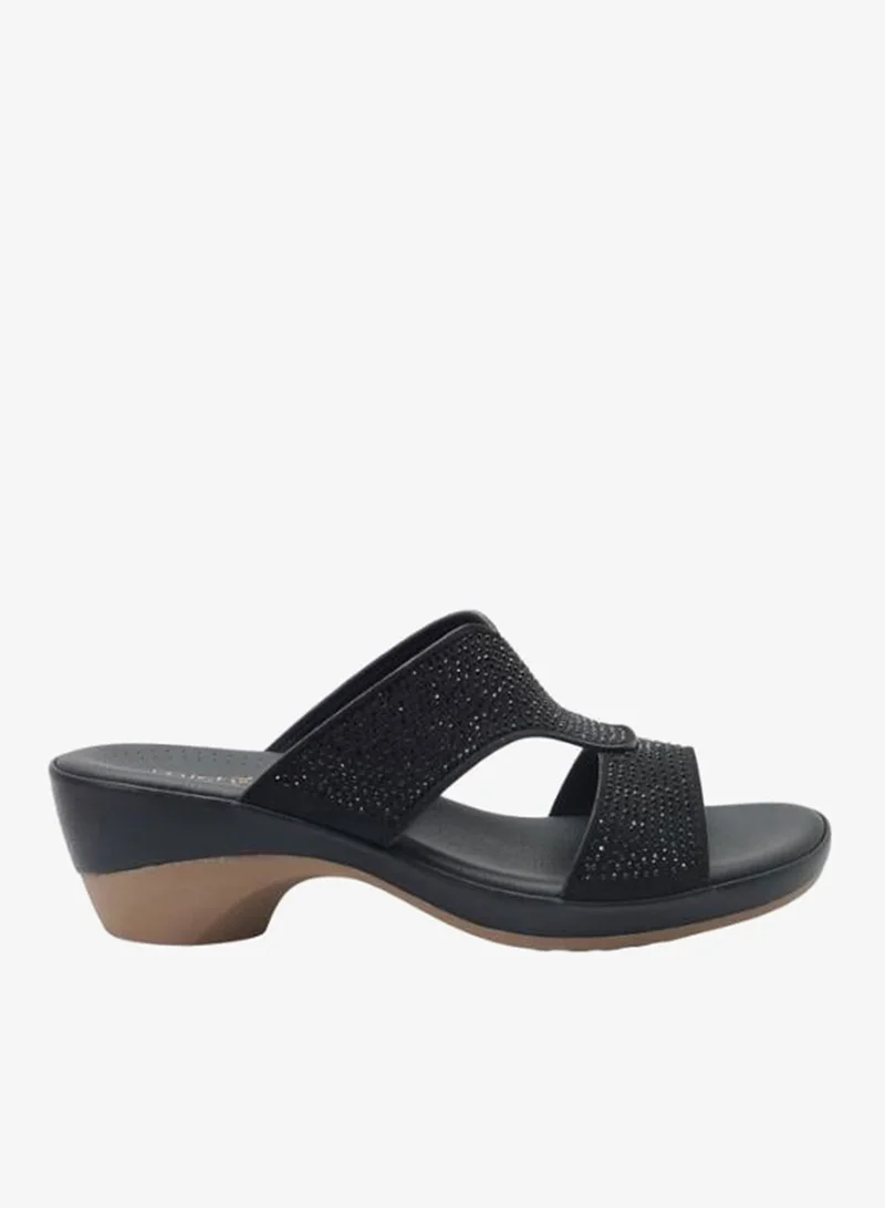 Michelle Morgan Black 092-3107 Michelle Morgan Ladies Mid Heel Sandals 514RJ312 Black for Women | Best Price UAE
