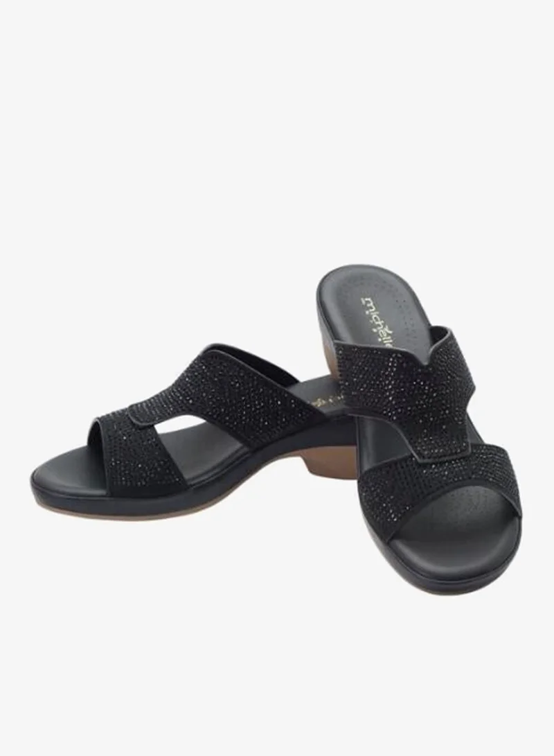 ميشيل مورجان 092-3107 Michelle Morgan Ladies Mid Heel Sandals 514RJ312 Black