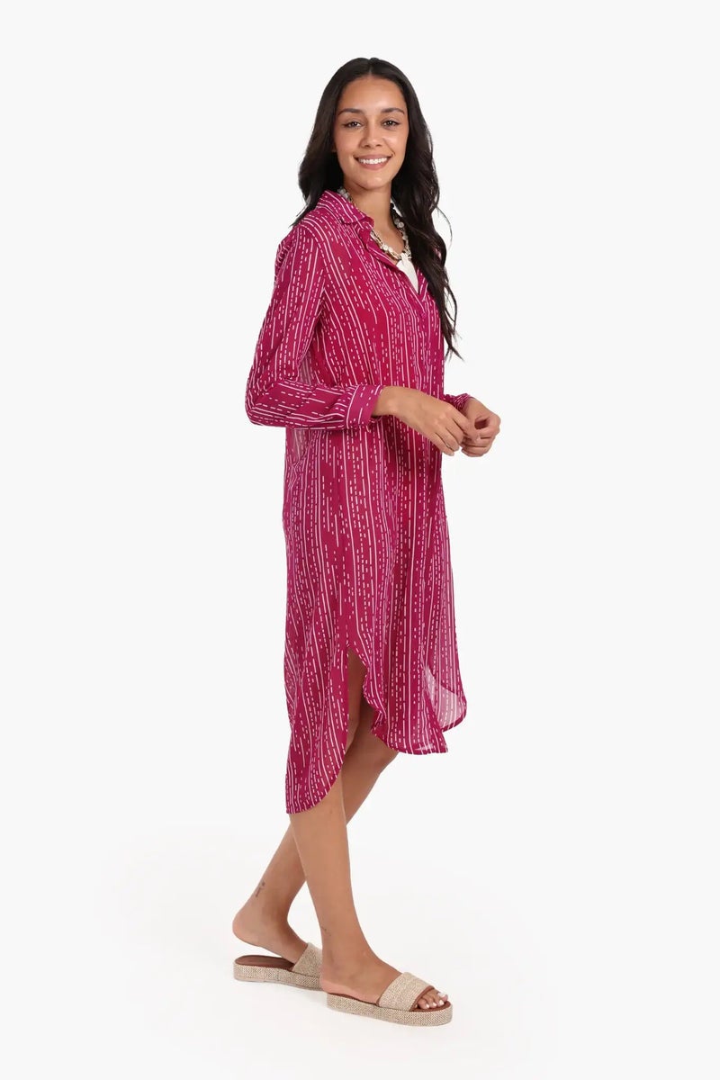Carina Chiffon Long Sleeves Shirt Dress - Image 3