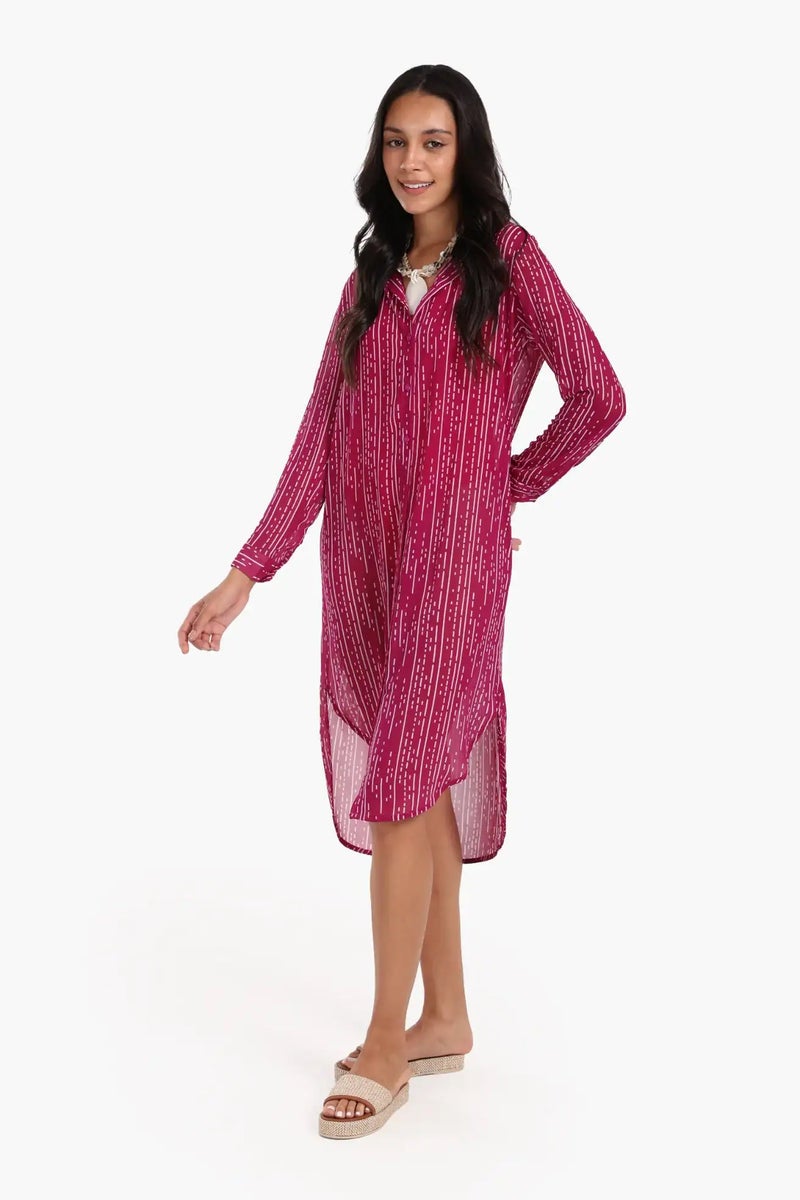 Carina Chiffon Long Sleeves Shirt Dress - Image 2