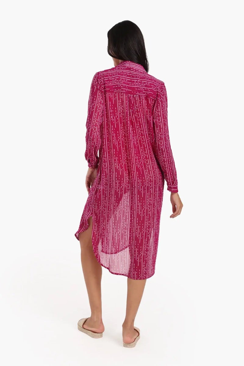 Carina Chiffon Long Sleeves Shirt Dress - Image 4