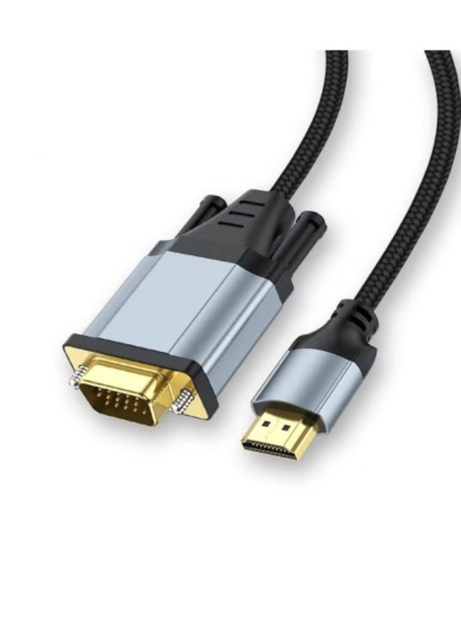 Generic (Unbranded) كابل HDMI إلى VGA بطول 1.8 متر، محول (ذكر إلى ذكر) 1080P كابل فيديو عالي الدقة متوافق مع الكمبيوتر، سطح المكتب، اللابتوب، الكمبيوتر الشخصي، الشاشة، البروجيكتور، HDTV والمزيد - Image 1