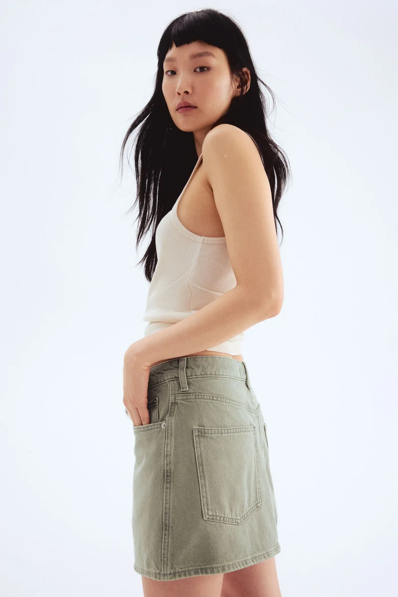 اتش اند ام تنورة ملفوفة من الدنيم