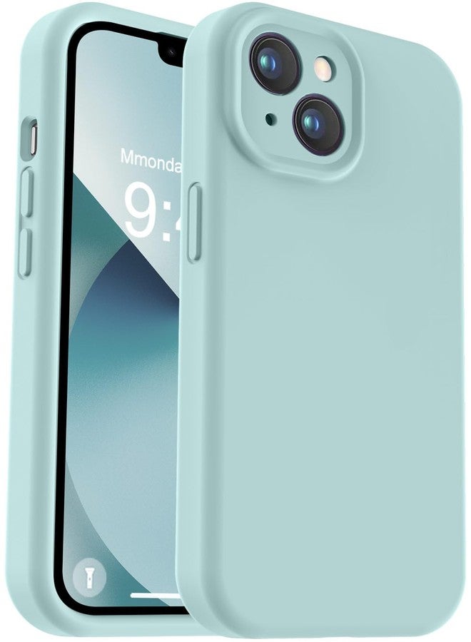 Vooii Compatible with iPhone 13 Case, Liquid Silicone Upgrade [Camera Protection] [Soft Anti-Scratch Microfiber Lining] Shockproof Phone Case for iPhone 13 6.1 inch - Mint - Image 1