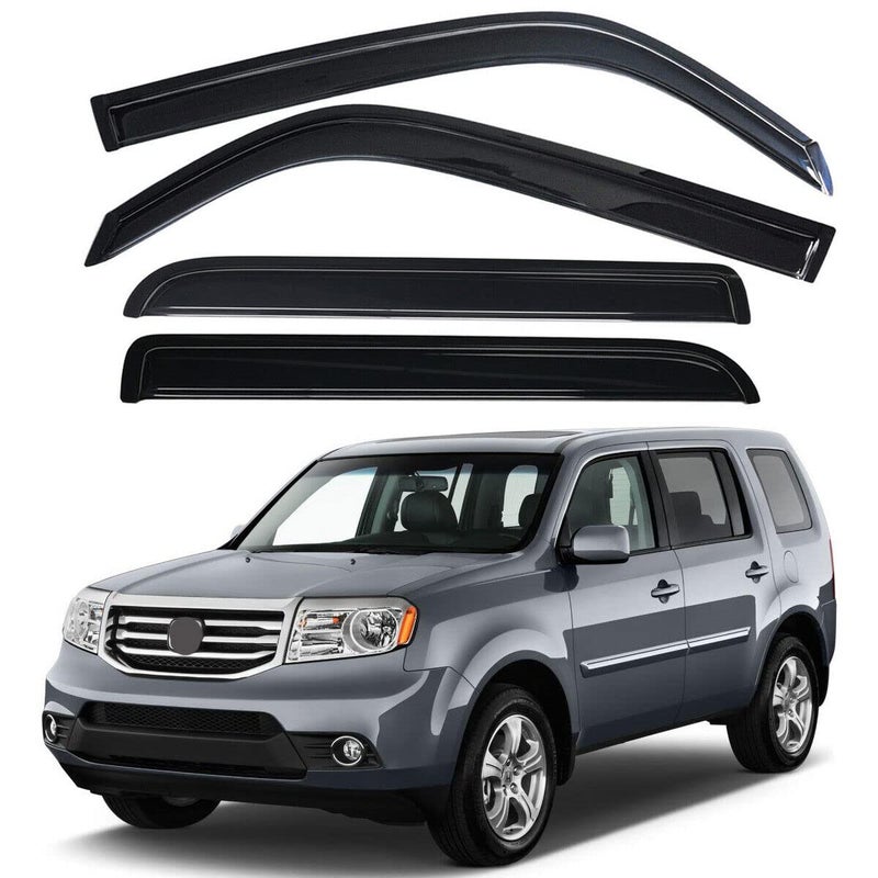 BOOGADEE Original 4pcs Rain Guards Set Outside Mount Window Shade Deflectors Side Window Visors Compatible with 20092015 Pilot 94084
