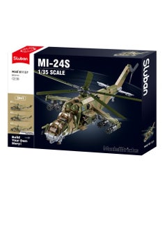 Sluban Sluban - Model Bricks Combat Helicopter MI-24S 3 in 1 1/35 893 Pieces - M38-B1137  - Image 1