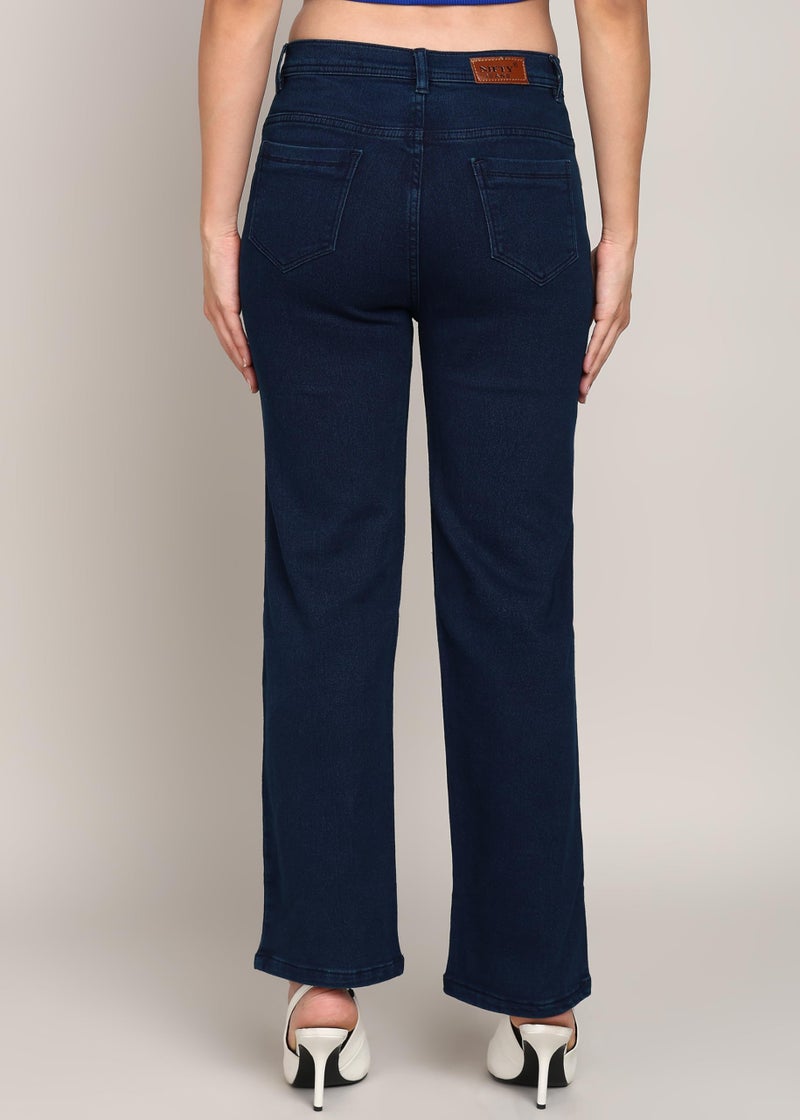 Nifty Women's Denim Stretchable Straight Fit Jeans (1457_BLU_38_Blue_38) - Image 5