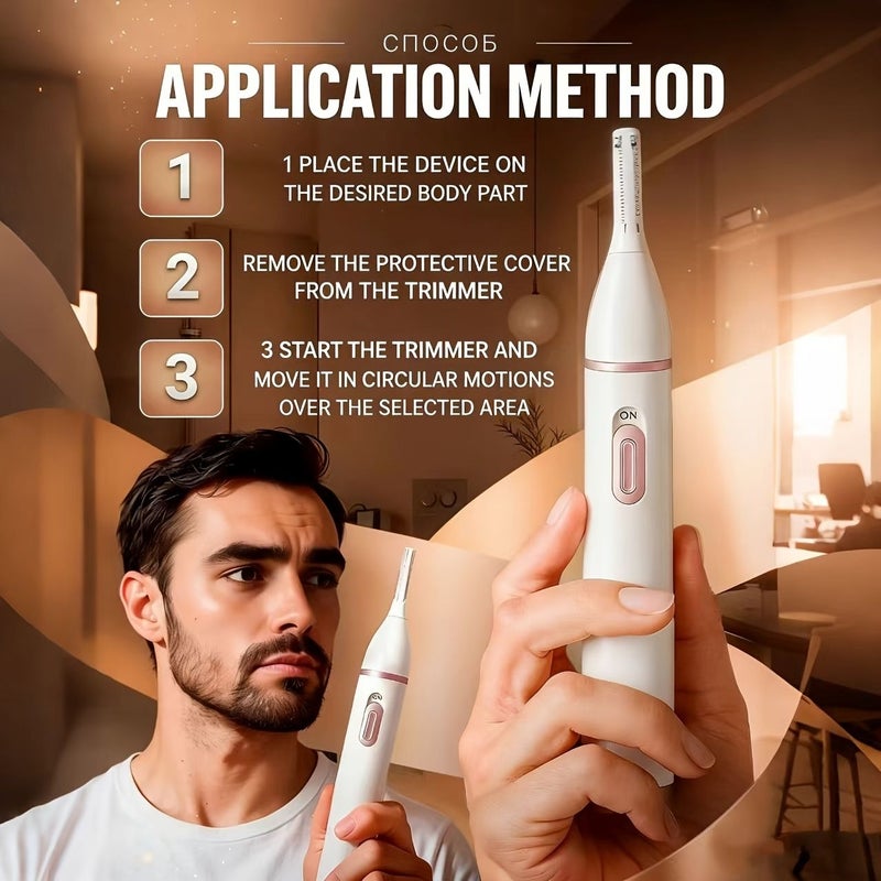 White Multifunctional Electric Trimmer For Men And Women 10000 RPM 180 Minutes Use Hypoallergenic Steel USB C Rechargeable Compact Grooming Kit For Bikini Eyebrows Nose - Image 2