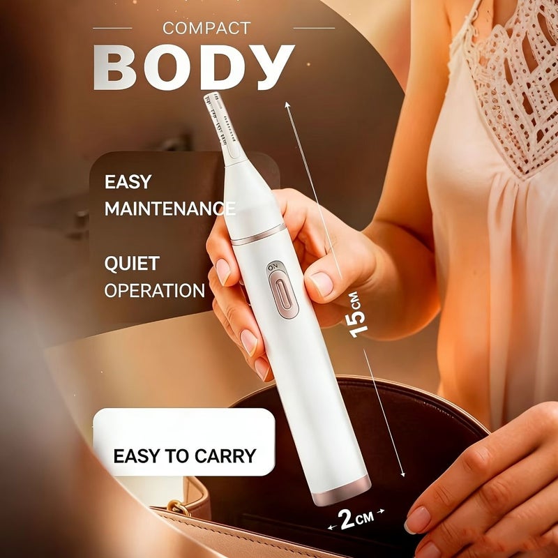 White Multifunctional Electric Trimmer For Men And Women 10000 RPM 180 Minutes Use Hypoallergenic Steel USB C Rechargeable Compact Grooming Kit For Bikini Eyebrows Nose - Image 3
