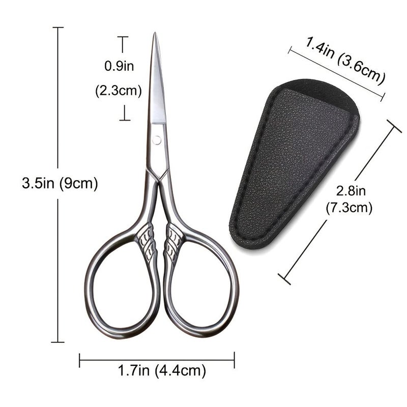 Stainless Steel Multi Purpose Vintage Grooming Scissor 3.5 Inch Ambidextrous with PU Leather Sheath - Image 4
