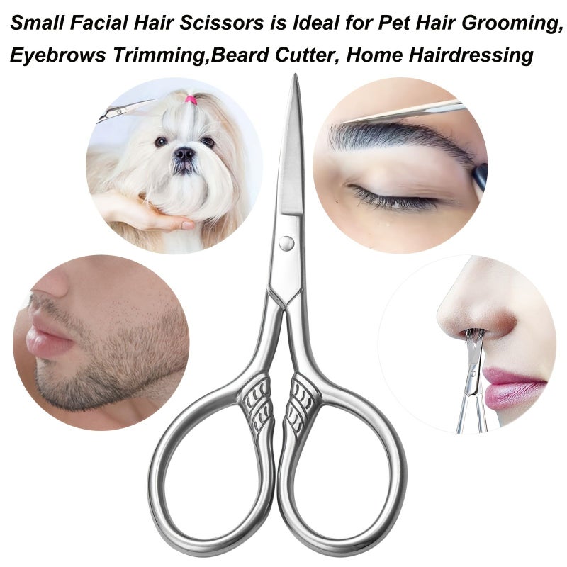Stainless Steel Multi Purpose Vintage Grooming Scissor 3.5 Inch Ambidextrous with PU Leather Sheath - Image 3