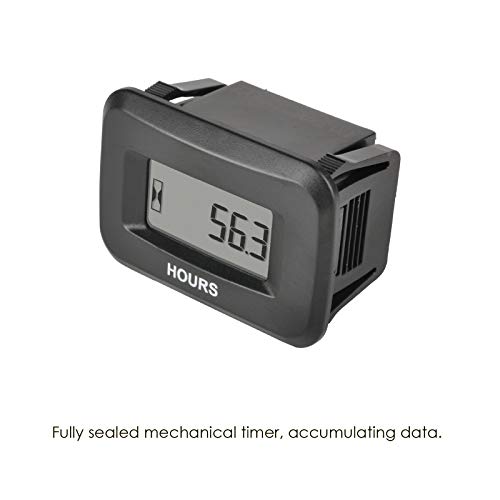 Jayron Hour Meter Gauge DC 5V to 60V Voltage,Maintenance Timer Accumulated Data Waterproof Design for Small Engines,Such as Generator Lawn Mower Dirt Bike Riding Mower Boat Outboard Motor - Image 2