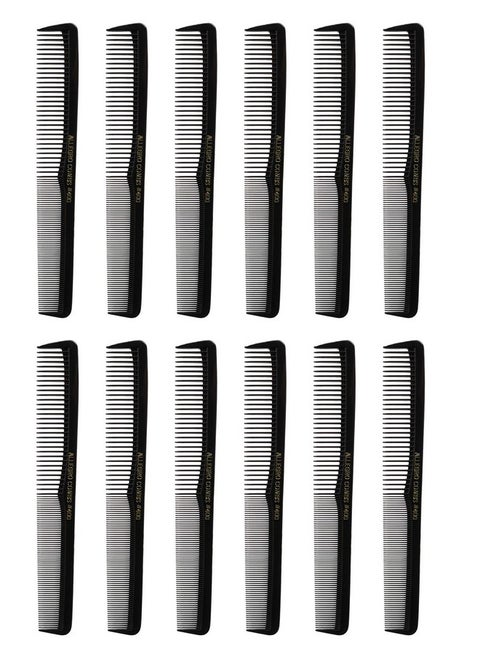 Allegro Combs 400 Barber Combs Cutting Combs All Purpose Combs 12 Pk. (Black)