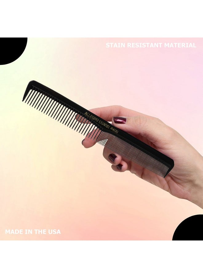 Allegro Combs - Allegro Combs 400 Barber Combs Cutting Combs All Purpose Combs 12 Pk. (Black) - Image 1