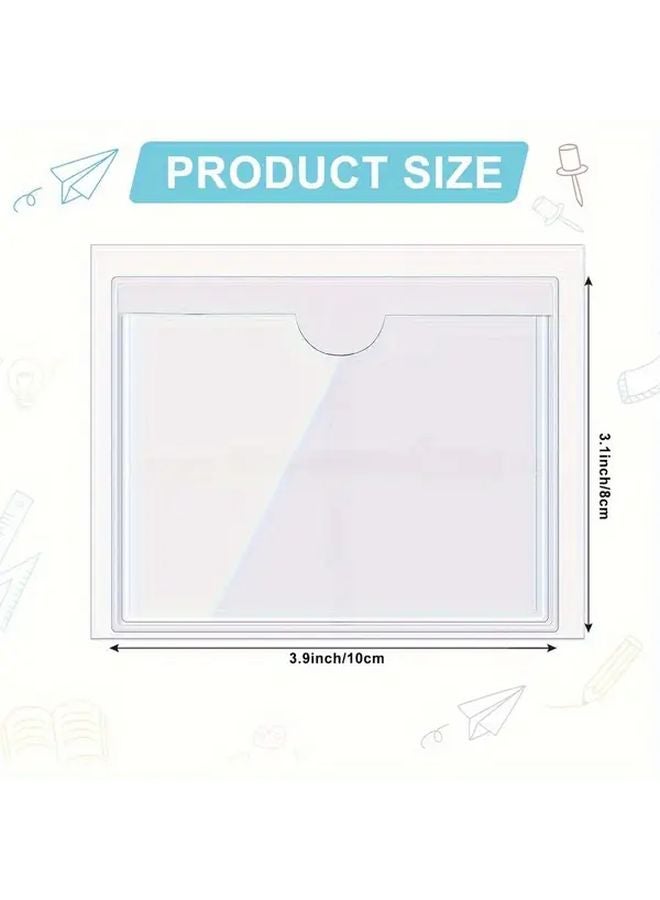 50 Pack Self Adhesive Clear Plastic Index Card Pockets 3 1x3 9 Inch Top Loading Design - Image 1