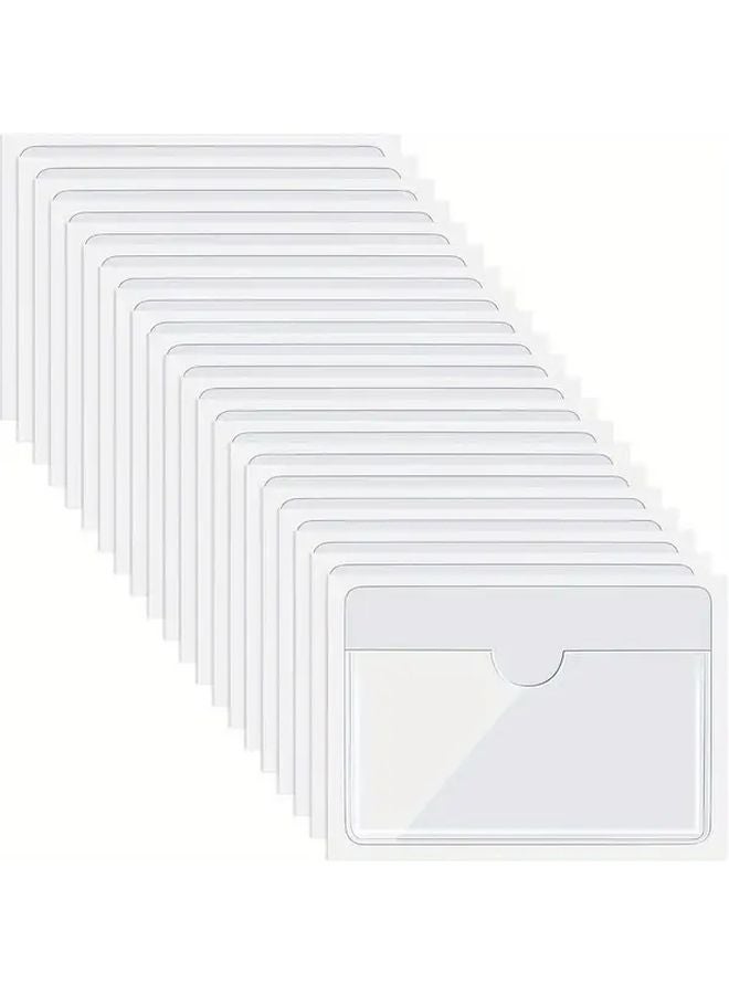 50 Pack Self Adhesive Clear Plastic Index Card Pockets 3 1x3 9 Inch Top Loading Design - Image 2