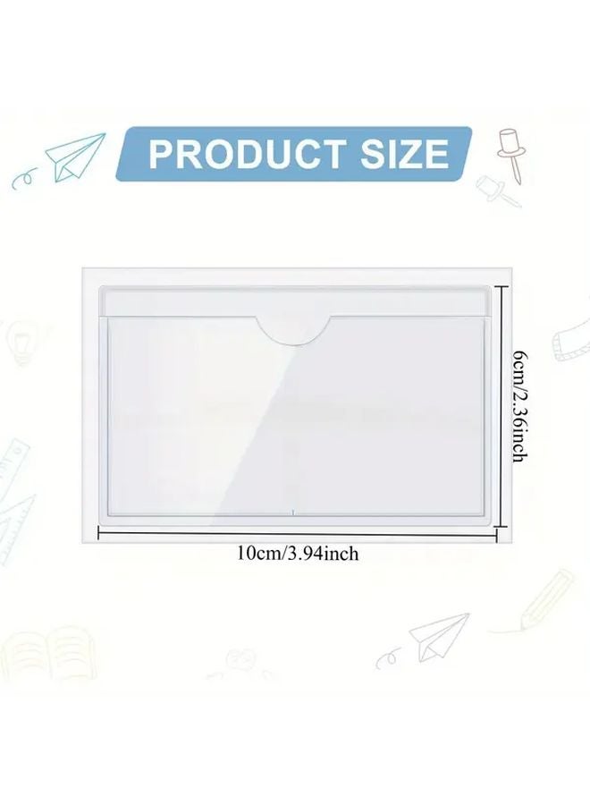 50 Pack Self Adhesive Clear Plastic Index Card Pockets 3 1x3 9 Inch Top Loading Design - Image 3