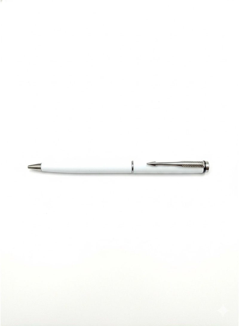 ركس بكج أقلام فاخرة لون اسود و سلفر و ابيض جودة عالية وأداء سلس حبر جاف ازرق 12 قلم  69517 - Image 3