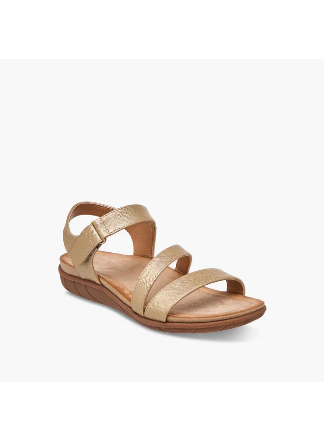 فلورا بيلا من شو إكسبرس Women's Textured Strap Sandals with Hook and Loop Closure