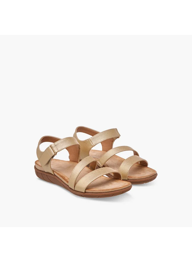 فلورا بيلا من شو إكسبرس Women's Textured Strap Sandals with Hook and Loop Closure