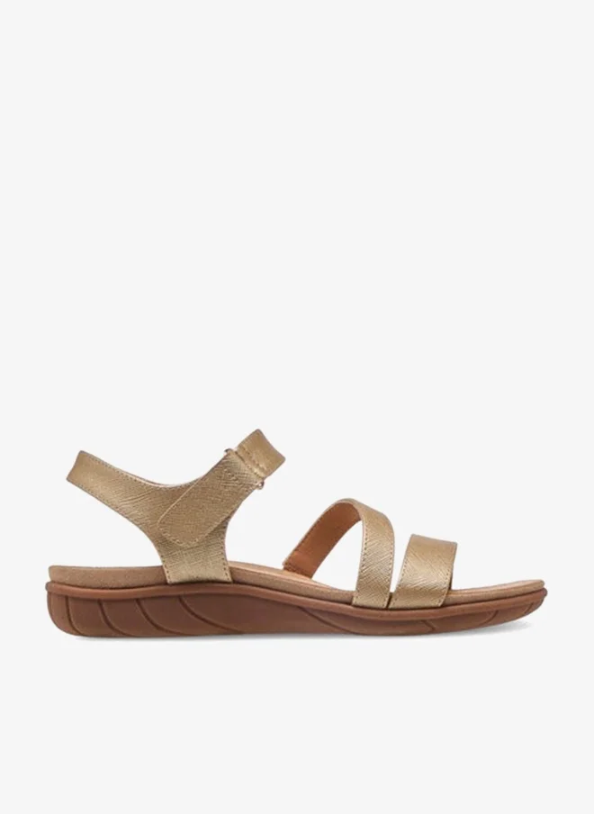 Flora Bella By Shoexpress Flora Bella Textured Strap Sandals With Hook And Loop Closure
