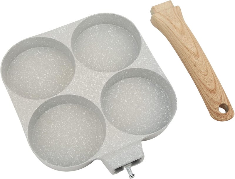Nonstick 4 Hole Egg Frying Pan Cooking Pan for Breakfast Easy Cleanup for Family Kitchen Aluminum Alloy, As Pictures Shown - Image 2