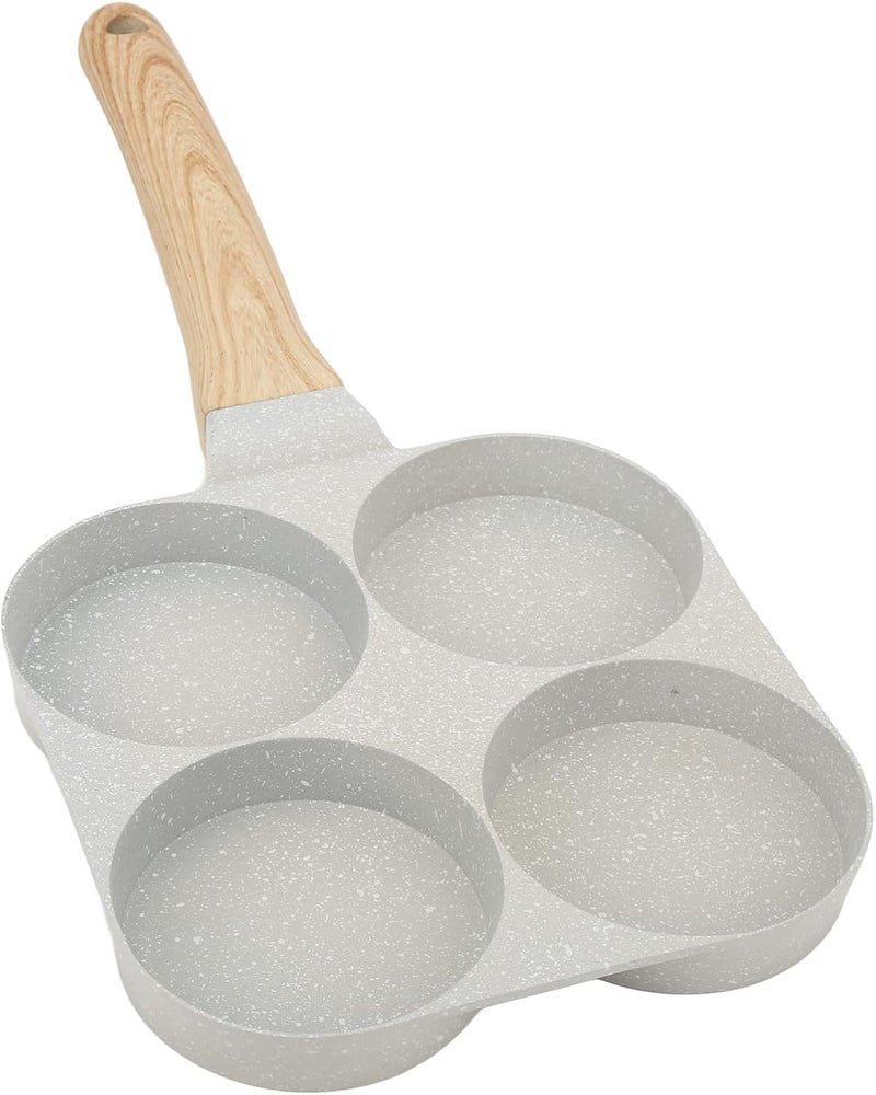 Nonstick 4 Hole Egg Frying Pan Cooking Pan for Breakfast Easy Cleanup for Family Kitchen Aluminum Alloy, As Pictures Shown - Image 1