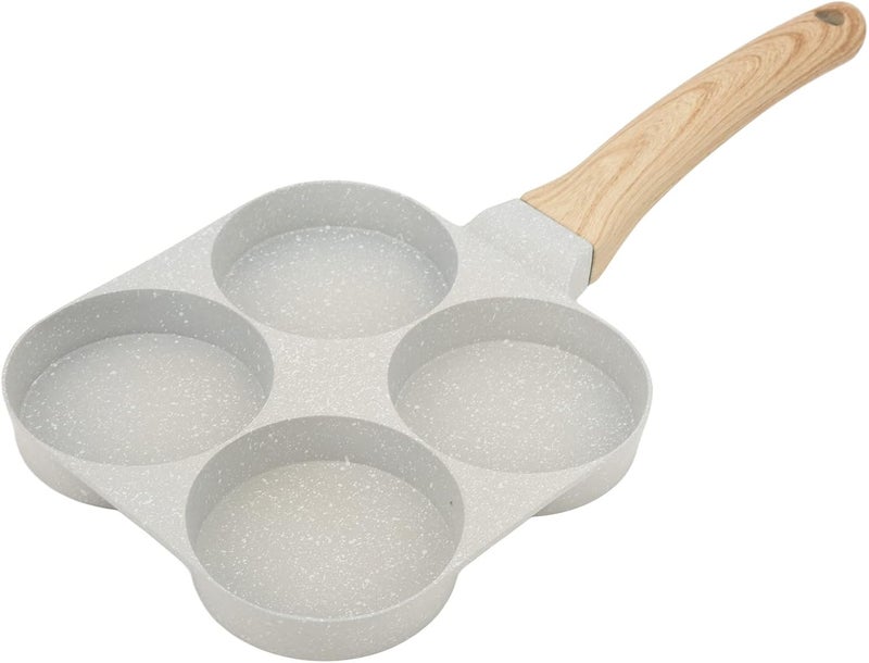 Nonstick 4 Hole Egg Frying Pan Cooking Pan for Breakfast Easy Cleanup for Family Kitchen Aluminum Alloy, As Pictures Shown - Image 5