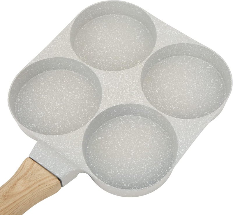 Nonstick 4 Hole Egg Frying Pan Cooking Pan for Breakfast Easy Cleanup for Family Kitchen Aluminum Alloy, As Pictures Shown - Image 4