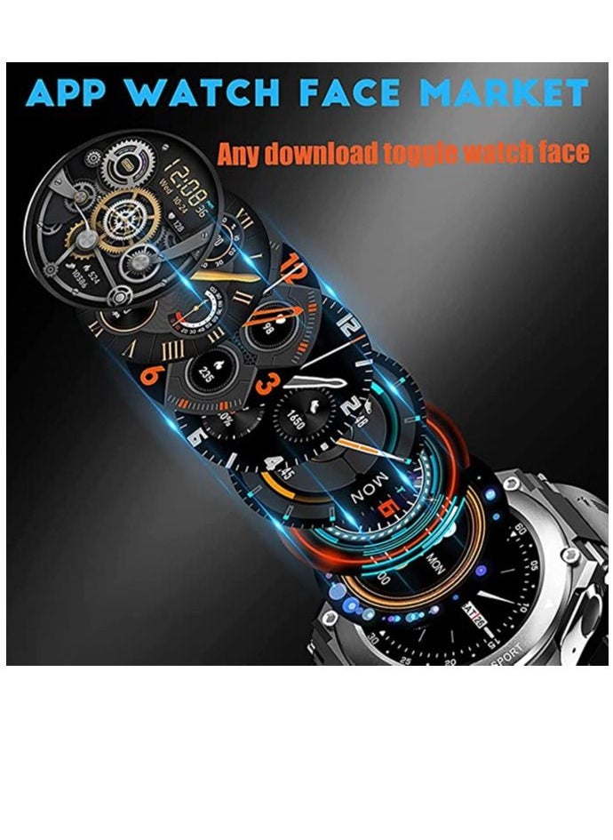 AROAQ - T92 Smart Watch with Headset Bluetooth 3 IN 1  Smart Watch Integrated Wireless Headset Temperature Heart Rate Monitor Black - Image 1