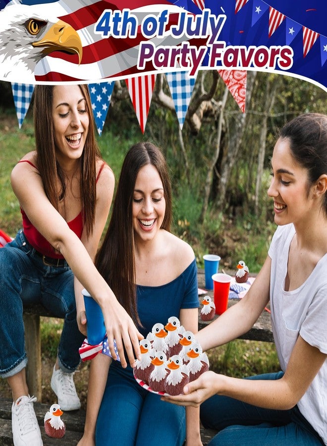 ANGGIKO 12 PCS Bald Eagle Rubber Ducks, Patriotic Bald Eagle Ducks for Jeeps, Ducks for Cruising Ships Hiding Carnival Ducking Bath Toys, Animal Ducks Collection, Baby Shower Birthday Gifts Party Favors - Image 3
