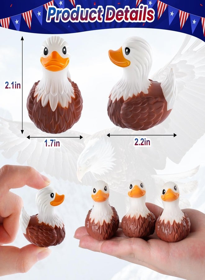 ANGGIKO 12 PCS Bald Eagle Rubber Ducks, Patriotic Bald Eagle Ducks for Jeeps, Ducks for Cruising Ships Hiding Carnival Ducking Bath Toys, Animal Ducks Collection, Baby Shower Birthday Gifts Party Favors - Image 2
