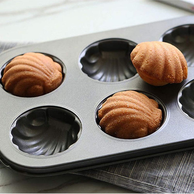 ZEENEEK Mold Cake Pan For Madeleine Zeeneek 12-Cavity Non-Stick Spherical Shell Madeline Bakeware For Oven Baking - 2 Pack - Image 5