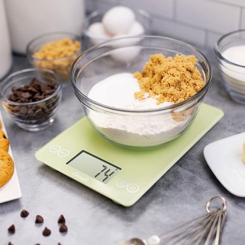 Escali Arti Glass Food Scale Digital Countertop Kitchen Baking and Cooking Scale with Large Display 15Pound Capacity 9 x 65 x 75 Classic Green - Image 3