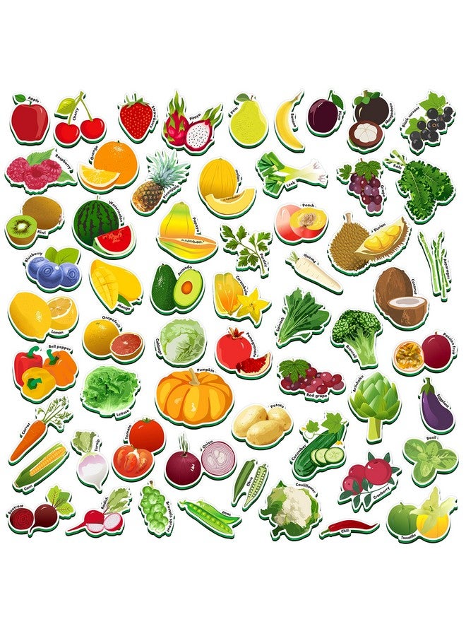 SpriteGru 59 PCS Fruits & Veggies Magnets for Toddlers Kids, Perfect for Preschool Learning - Image 1