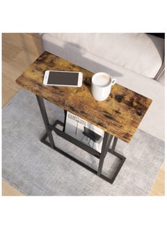 Chulovs Small Narrow Side Table for Small Spaces, Slim End Table Magazine Table Nightstand with Storage Holder, Accent Skinny Snack Couch Bedside Table for Living Room, Bedroom  - Image 4