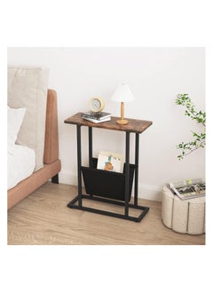 Chulovs Small Narrow Side Table for Small Spaces, Slim End Table Magazine Table Nightstand with Storage Holder, Accent Skinny Snack Couch Bedside Table for Living Room, Bedroom  - Image 5