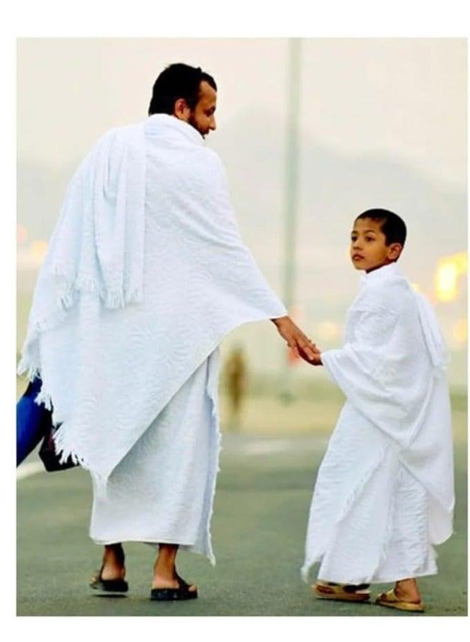 Kids Hajj and Umrah Ihram Towel Set 2 Pack Ultra Absorbent Quick Dry Microfiber for Travel Comfort and Daily Use - Image 3
