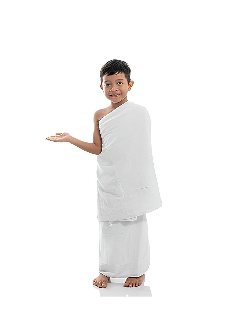 Kids Hajj and Umrah Ihram Towel Set 2 Pack Ultra Absorbent Quick Dry Microfiber for Travel Comfort and Daily Use - Image 1