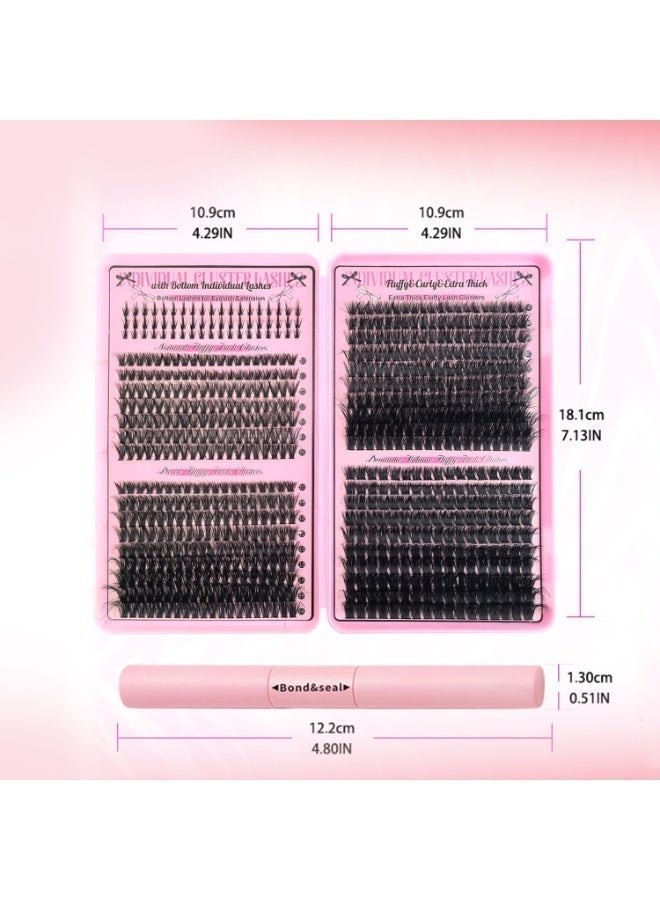 بقلم سابرينا مجموعة تركيب الرموش الفردية المكونة من 760 رموشًا، تتضمن غراء لاصق، ومزيل غراء، وأداة وضع للحصول على مظهر طبيعي كثيف. - Image 4