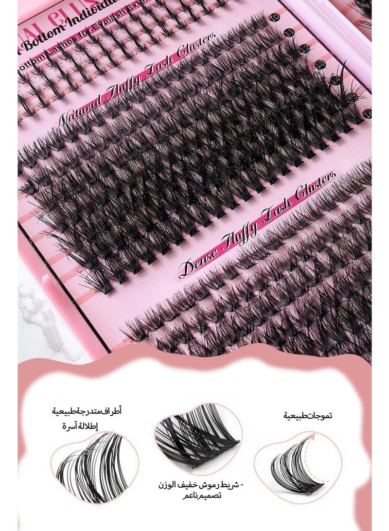 BY SABRINA 740 Pcs Lash Clusters kit, Lash Adhesive Glue & Lash Tweezer Set Eyelash Extensions  False Eyelashes Lash Clusters DIY Eyelash Extensions Individual False Eyelashes for Women D-Curl Perfection for Your Eyes! Natural Curl Personal Eyelash Set, Segmented False Eyelashes, Thick Eyelashes  Wispy Lashes 3D Wispy False Eyelashes Reusable Natural Look Soft Lightweight Lash Extension Effect - Image 4