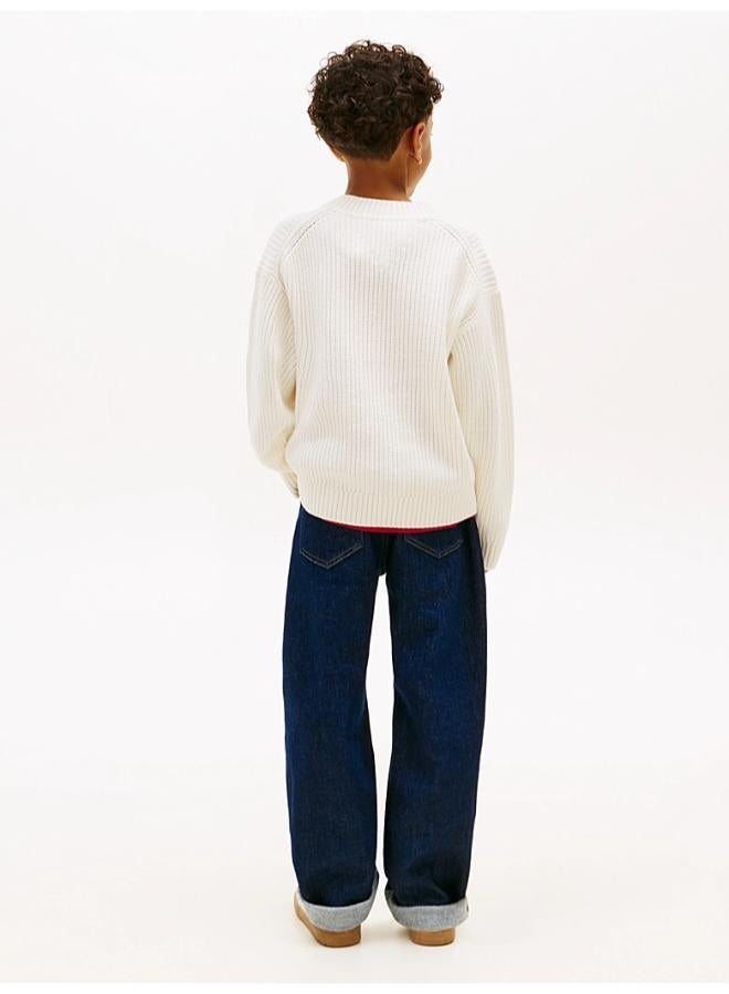 TOMMY HILFIGER Heritage Chunky Knit Flag Logo Jumper - Image 2