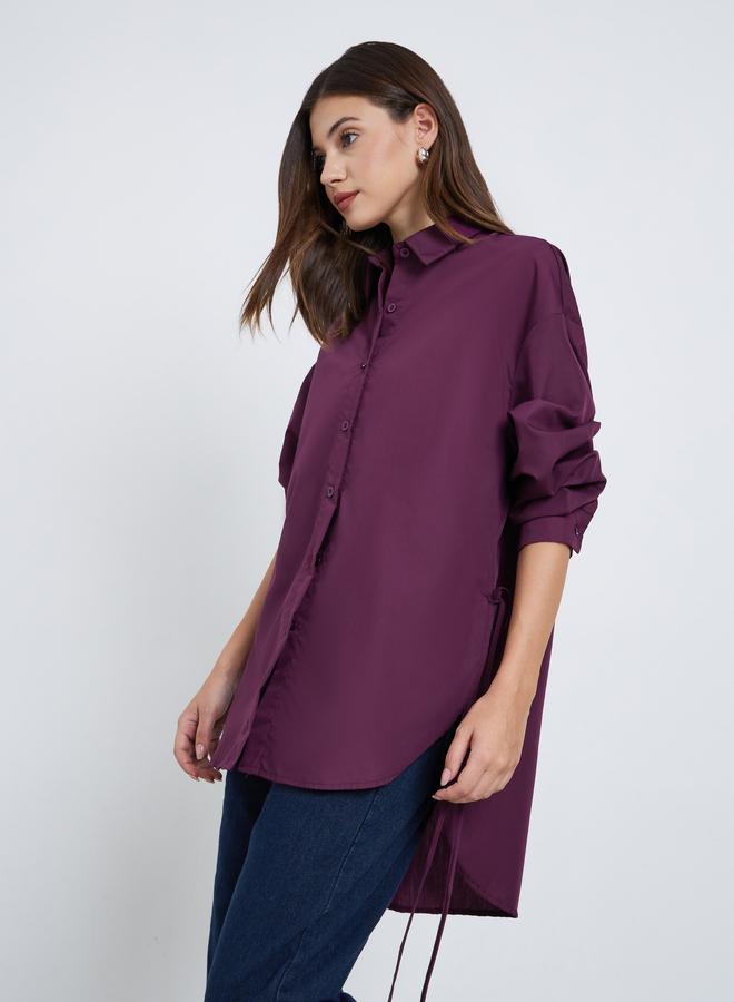 ستايلي بلوزة فضفاضة بتفاصيل شق جانبي - Image 1