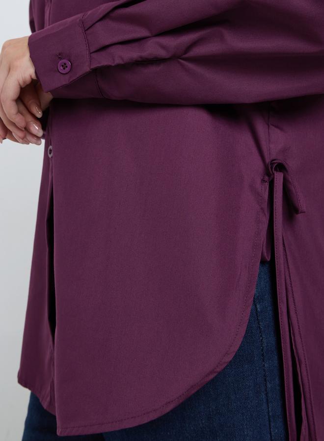 ستايلي بلوزة فضفاضة بتفاصيل شق جانبي - Image 4