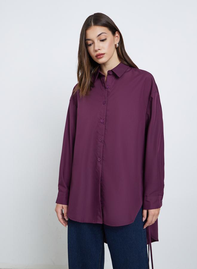 ستايلي بلوزة فضفاضة بتفاصيل شق جانبي - Image 3