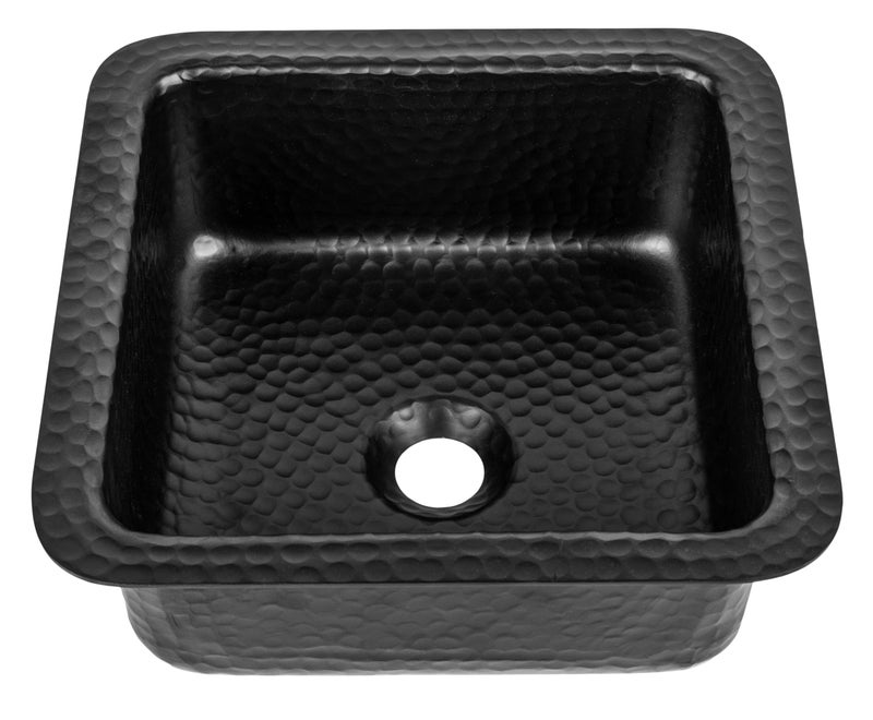 Monarch Abode Kitchen Bar Sink 12inch Glasgow Dual Mount Drop in Bar Prep Sink Hand Hammered Matte Black Aluminum Sinks Drop in or Undermount Kitchen Sinks Decorative Single Dual Mount Bowl