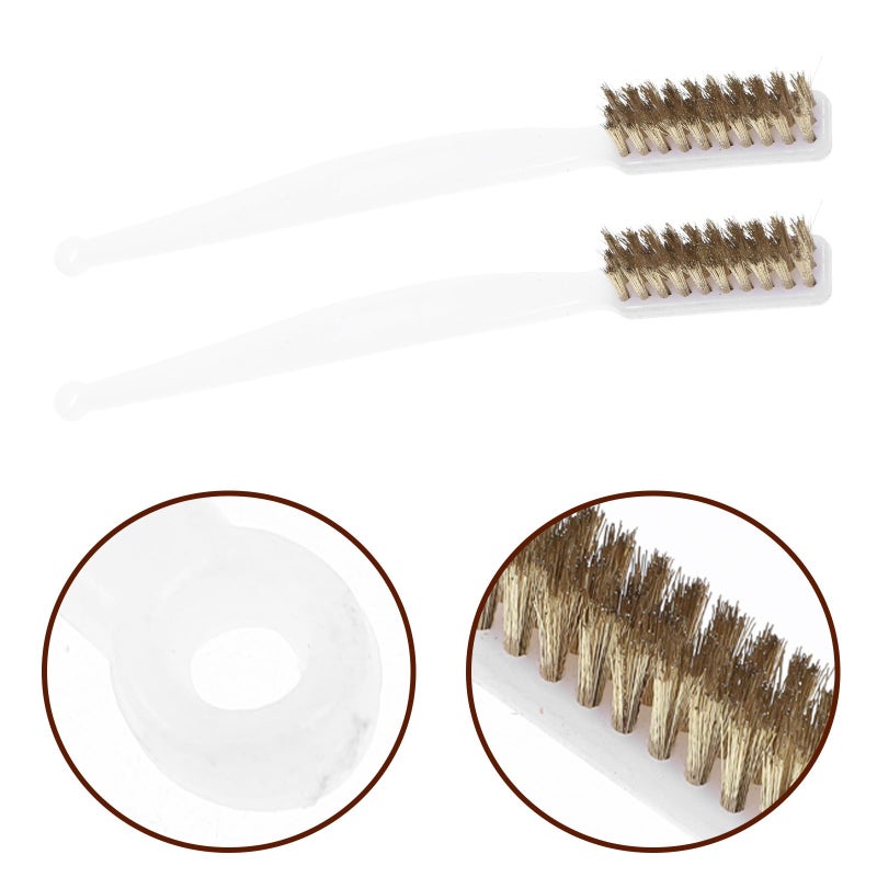 Mini Wire Brush Set 4pcs Copper Plated Steel Bristles Rust Removal Tool for Printer Nozzle Maintenance - Image 5