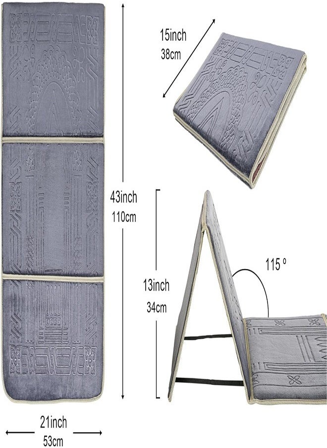 Generic - Muslim Prayer Rug Islamic Prayer Mat Back Support Thick Padded Islam Janamaz for Women and Men Soft Foldable Travel Sajadah Carpet - Image 1